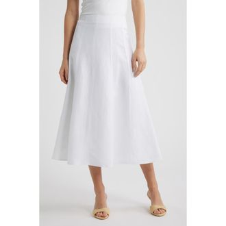 Anne Klein Panel A-Line Midi Skirt in Crisp White at Nordstrom, Size X-Large