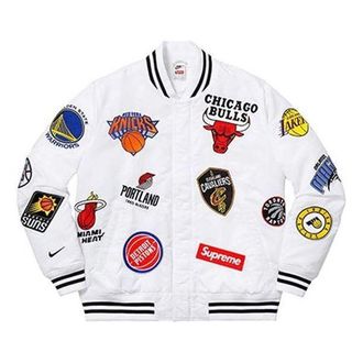 SUPREME x Nike x NBA Teams Warm-Up Jacket White Multi-Color SUP-SS18-788
