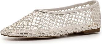 Marc Fisher Jazlyn Womens Flat Shoes Cream Mesh/Leather : 6.5 M, Leather/Mesh