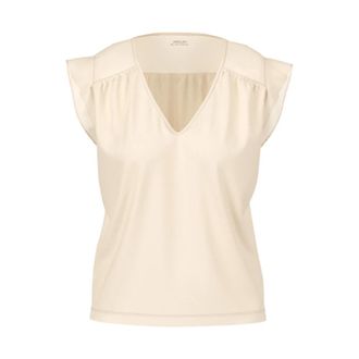 Marc Cain Katoenen stretch top - Dames - Tops - Beige - Maat: XS Katoen