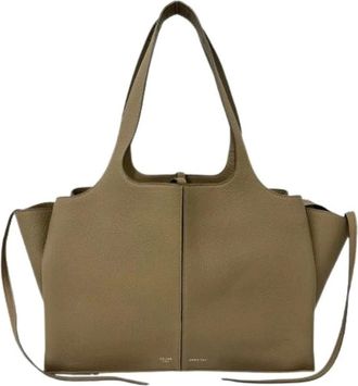 Celine Pre-owned Tote Bags, female, Beige, Size: ONE SIZE Pre-owned Trifold Leather Handbag