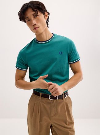 Fred Perry Mens Ribbed trim T-shirt