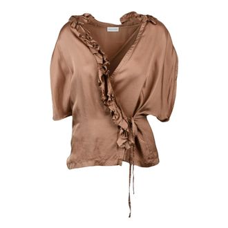 Dries Van Noten Clematic Blusa Incrociata - - Blouses & Shirts - Donna - Marrone - S