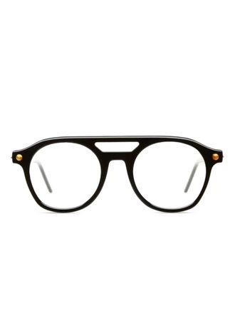 Kuboraum round-frame P11 glasses - men - Metal - 52 - Black