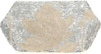 Brunello Cucinelli Womens Naturale Linen Embellished Clutch Bag