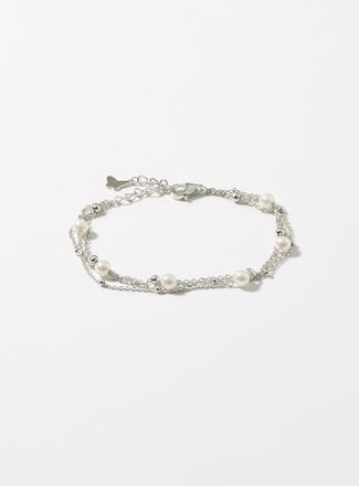 Simons Womens Small pearl three-row bracelet