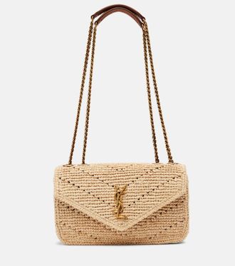 Saint Laurent Loulou Small raffia shoulder bag