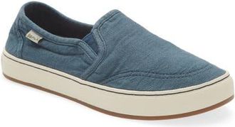 Sanuk Avery Hemp Slip-On Sneaker in Blue at Nordstrom, Size 9