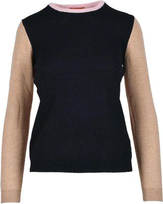 Ballantyne Wol Pullover Sweater - Dames - Ronde hals truien - Blauw - M - Wol - Truien & Vesten