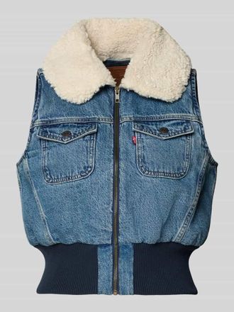 Levi's Regular Fit Weste aus reiner Baumwolle Modell TINY SHERPA VEST in Jeansblau, Gr&ouml;&szlig;e XS