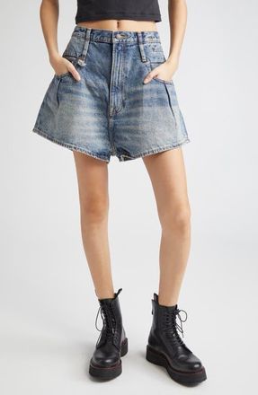 R13 Double Loop Venti Denim Shorts in Barter Indigo at Nordstrom, Size 25