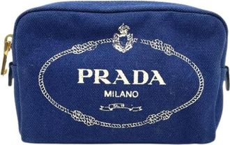 Prada Pre-owned Vintage Pouch - Dames - Vintage Clutch - Blauw - ONE Size - Vintage