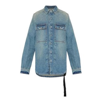 Rick Owens Denim Jackets, male, Blue, Size: XS Denim Outershirt