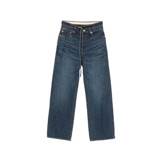 sacai Jeans, Dames, Blauw, M, Denim, Straight Jeans