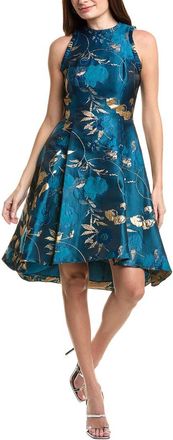 Adrianna Papell Ruffle Jacquard Dress