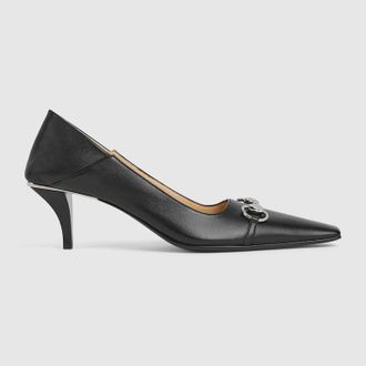 Gucci Womens Vittoria Pump, Black, Leather