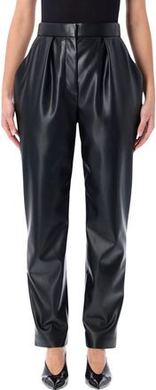 Balmain High-Waisted Faux Leather Trousers