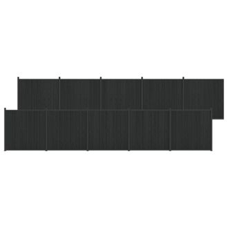 vidaXL Panel De Valla 10 Pcs Wpc Y Aluminio Negro Vidaxl