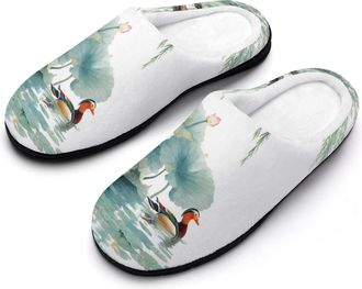 Generic Mandarin Duck Love Bird Men Slippers Funny House Shoes Cotton Slipper for Indoor Outdoor