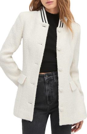 Favorite Daughter The Varsity Bouclé Blazer in Ivory at Nordstrom, Size X-Large