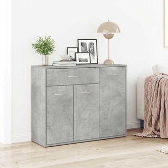 vidaXL Vidaxl - Aparador De Madera Contrachapada Gris Hormig&oacute;n 88x30x70 Cm