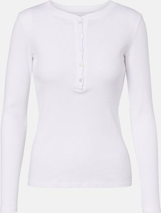 Nili Lotan Jordan ribbed-knit cotton Henley shirt