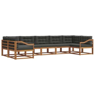 vidaXL Conjunto De Sof&aacute;s De Exterior 7 Pcs Natural Y Antracita Vidaxl