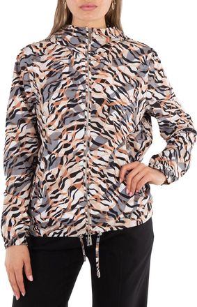 Roberto Cavalli Ladies Macro Micro Tiger Twiga Windbreaker Jacket, Brand Size 44 (US Size 10)