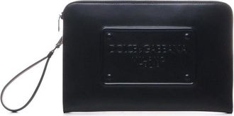 Dolce & Gabbana Dolce & Gabbana Milano Logo Embossed Large Pouch