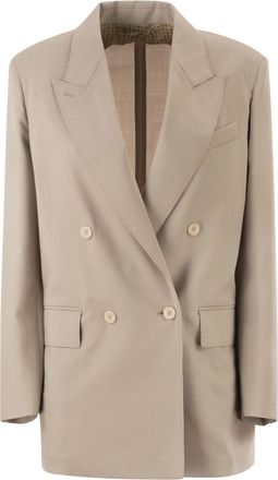 Max Mara Mxmmitico Zweireihiger Blazer aus Woll-, Mohair- und Seidenmischung