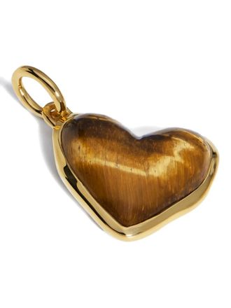 Monica Vinader 18K gold-vermeil and tiger-eye pendant necklace - women - Tiger eye/18kt Gold Vermeil - One Size - Brown