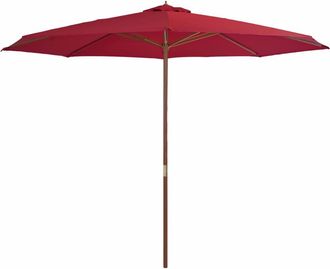 vidaXL Sombrilla De Jard&iacute;n Con Palo De Madera 350 Cm Burdeos Vidaxl