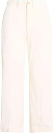 Ralph Lauren Witte ribfluwelen broek - Dames - Vrijetijds broeken - Wit - M - Katoen - Broeken