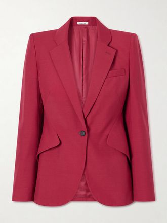 Alexander McQueen Blazer In Misto Lana E Mohair - Rosa