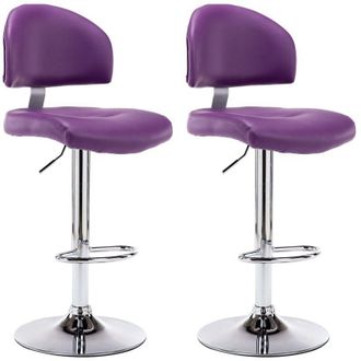 vidaXL Taburetes De Cocina 2 Unidades Cuero Sint&eacute;tico Morado Vidaxl