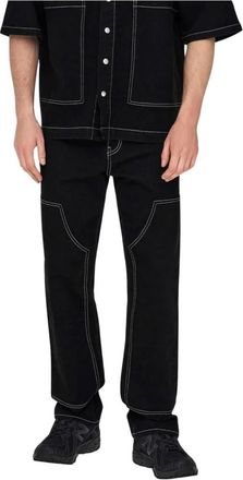 Only & Sons Heren Werkkleding Denim Jeans - Heren - Regular Fit Jeans - Zwart - W31 - Denim - Jeans