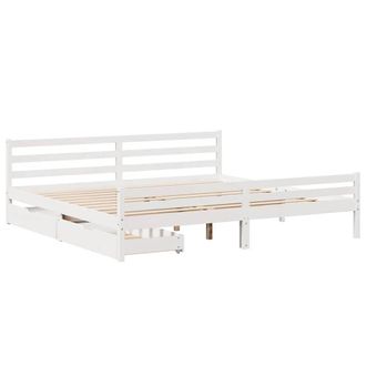 Berkfield Home Full Bed Frame without Mattress White 200x200 cm Solid Wood Pine