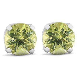Pompeii3 Peridot Studs 14K White Gold 4mm 1/2ct