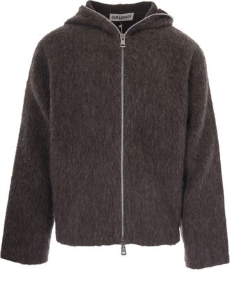 Our Legacy Full Zip Hoodie in Mole Grey Hairy Wool