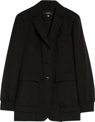 Max Mara Odeon Jacket - Dames - Blazers - Zwart - L - Wol - Jassen