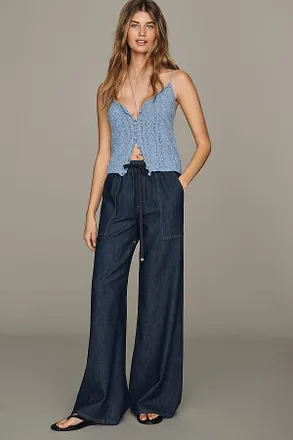 7 For All Mankind Mid-Rise Wide-Leg Jeans