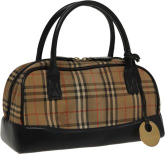 Burberry Nova Check Beige Canvas Tote Bag (Pre-Owned)