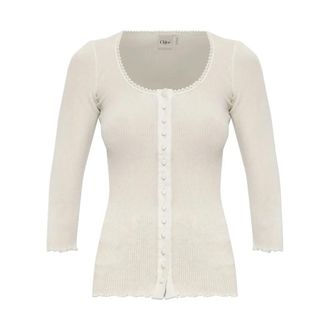 Chlo&eacute; Tops, Dames, Wit, S, Katoen, Ribbed Jersey Top