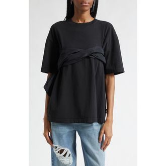 Area Taffeta Knot T-Shirt in Washed Black at Nordstrom, Size X-Small
