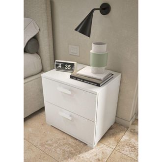 Dmora Mesita De Noche Scabiosa, Un Estante, Hecho En Italia, 40.00x50.00x45.00h Cm Blanco