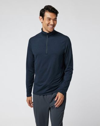 Vuori Clothing Ease Performance Half Zip Jacket 2.0 | Ink Heather | Medium