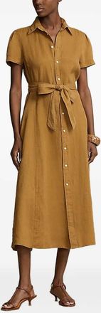 Polo Ralph Lauren Abito midi con cintura - Marrone