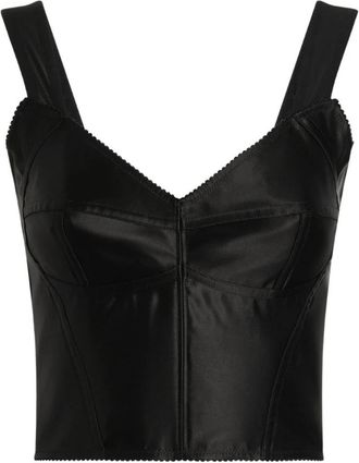Dolce & Gabbana Zwart Topkleding Aw 25 Stijlvol Chic - Dames - Tops zonder mouwen - Zwart - S - Tops