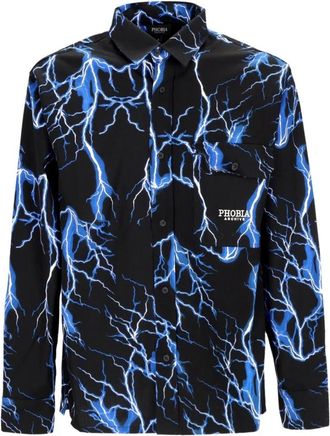 Phobia Archive All Over Lightning Shirt - Heren - Casual Overhemden - Veelkleurig - M - Overhemden