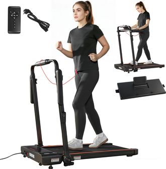 OEM Cinta De Correr Plegable Con Escritorio Extra&iacute;ble 2.5hp 1-12 Km/h Pantalla Led Manillar Y Soporte Para M&oacute;vil Negro